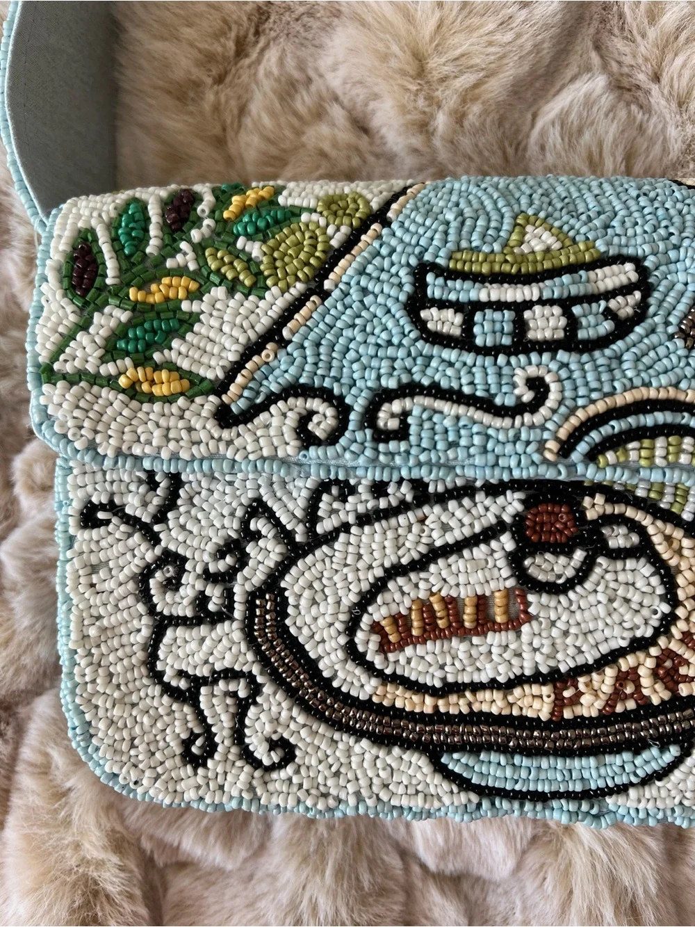 NWT SOL & Mer Beaded Blue Paris Shoulder Bag